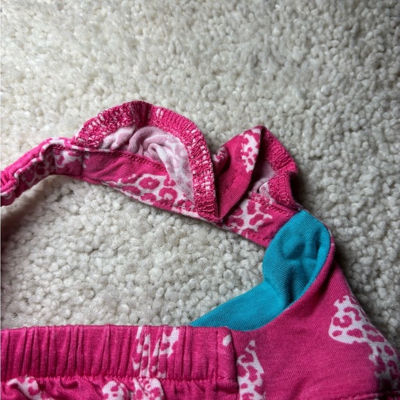 Posh Peanut Pink & white leopard bunnies bubble romper - size 3-6m - Picture 5 of 8